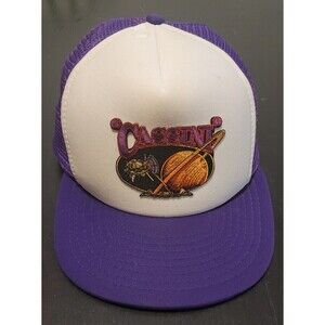 Vintage CASSINI NASA Spacecraft Hat Purple Trucker Snapback Cap SRMU - SATURN